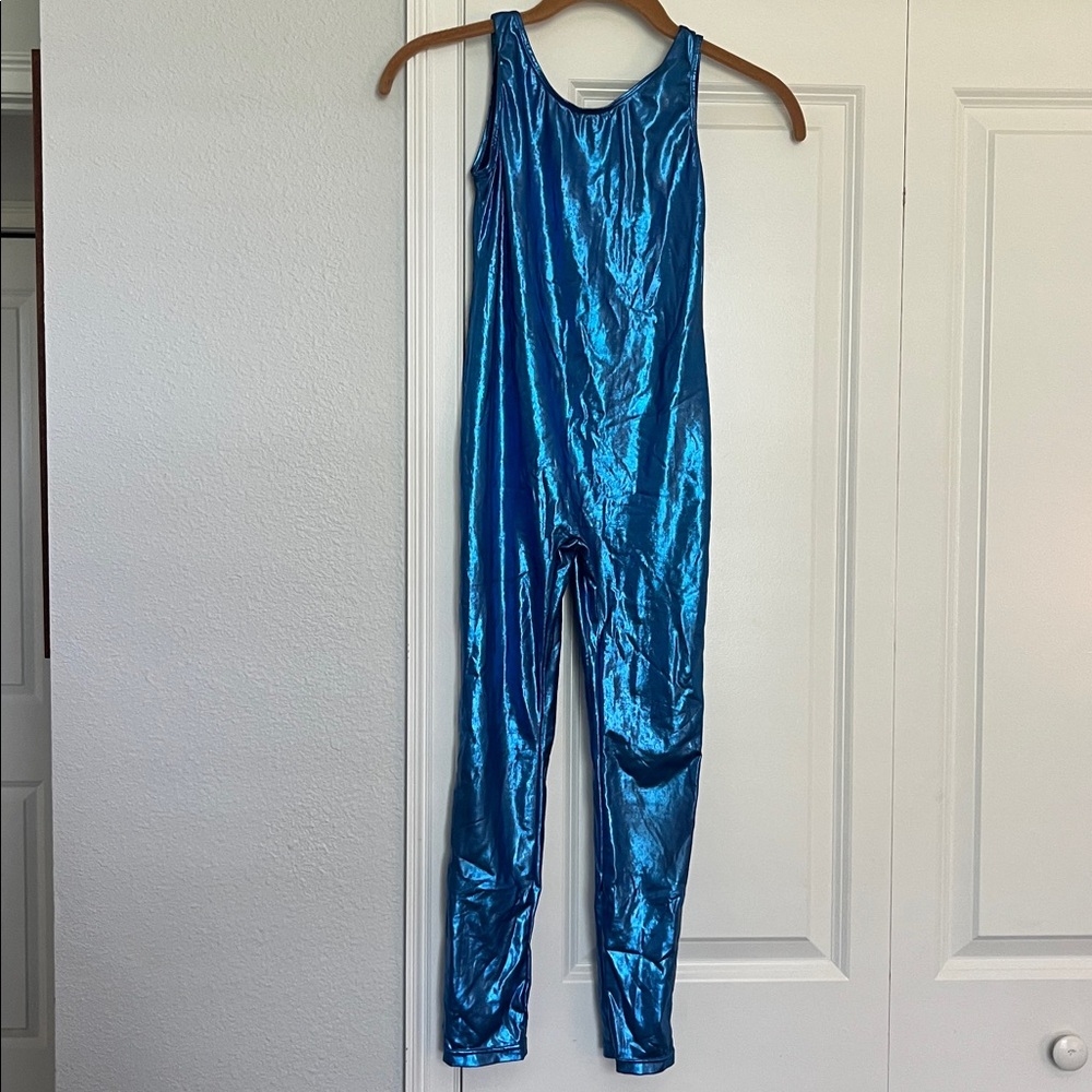 Shiny Blue Jumpsuit for Kids size xl perfect for Barbie costume from Toy Story